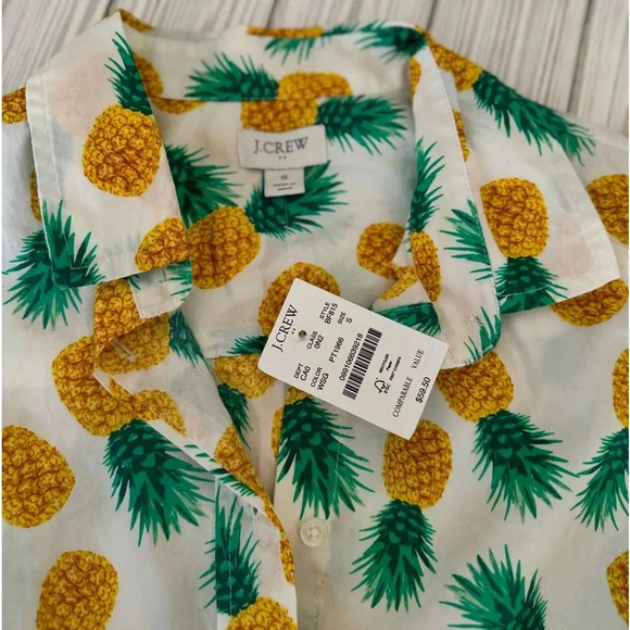NWT | J. Crew | Pineapple Print Sleeveless Button Down Collared Top - Size S - Picture 5 of 5